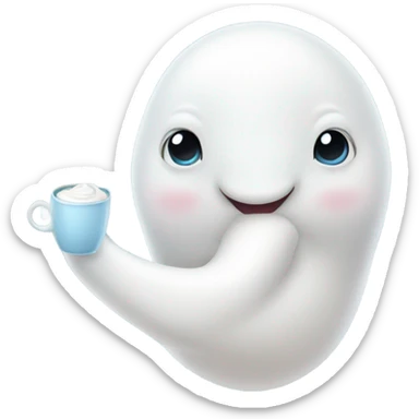 Beluga drinking coffee  sticker