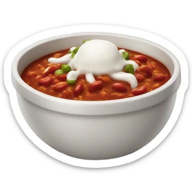 A yummy bowl of chili  sticker