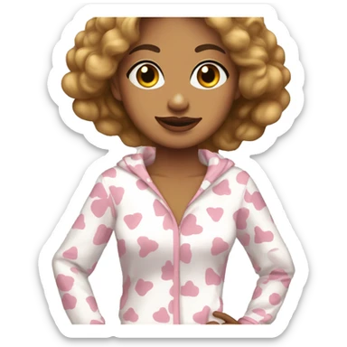 White Deanna Troy in pajamas  sticker