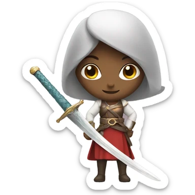 Girl with sword sticker