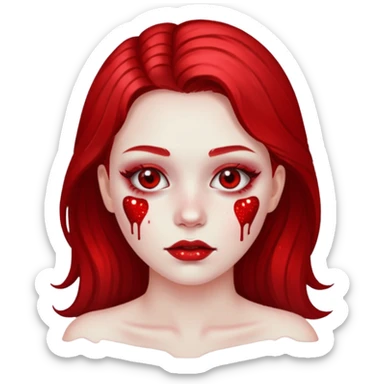 red glitter girl dead sticker