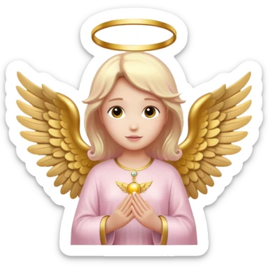 Light Pink Angel With Golden Halo sticker