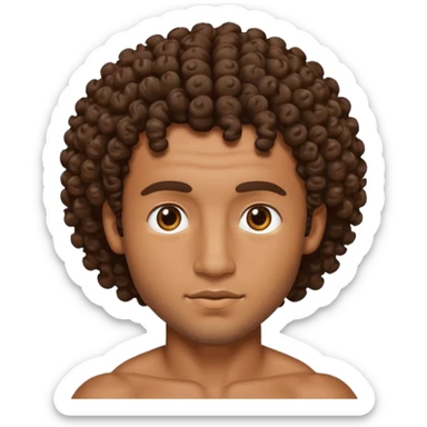 chico moreno con rulos y abdomen marcado sticker