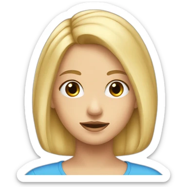 Fille de 12 ans blonde au yeux bleu sticker