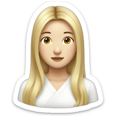 korean blond woman straight hair to shoulders sticker