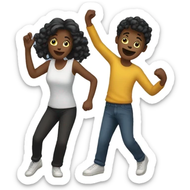 4 people dancing sticker