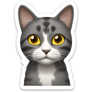 Gary cat with long hair，she is a girl ，with big yellow eyes。 sticker
