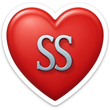 The Letter S in a Heart sticker