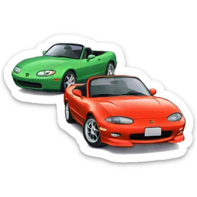 Miata and jzx 100 together sticker
