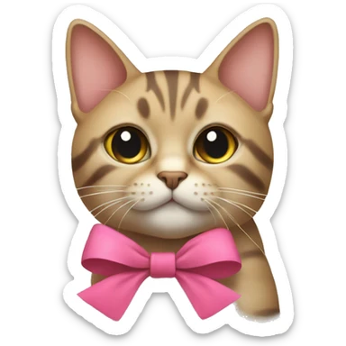 Cat with a bow sticker