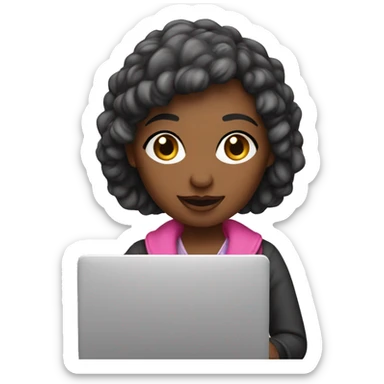 Graphic designer girl with Pink laptop  sticker