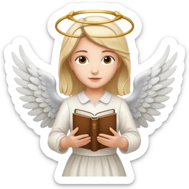 Librarian female angel sticker