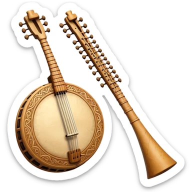 prehistoric musical instrument sticker