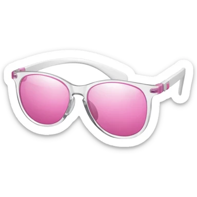 protective glasses with pink lenses and adjustable safety strap, elastic band sticker