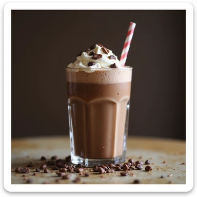 a chocolate milkshake, realistic style sticker