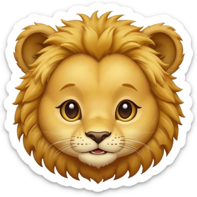 Cute baby lion's face (little cheeks, not much hair) sticker