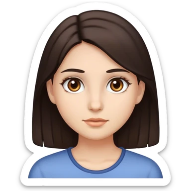 girl with brown eyes and dark brown hair sticker