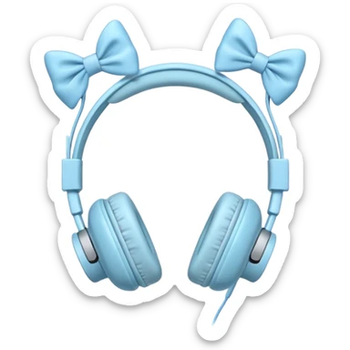 🎧 with pastel blue bows right on top of both ear cups sticker