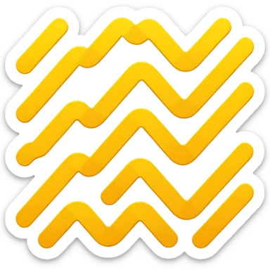 A chart emoji but instead of it going up or down it zigzags in the middle with a yellow color sticker