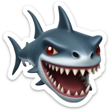 Krampus shark sticker