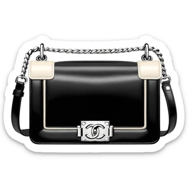 chanel le boy plain white bag sticker