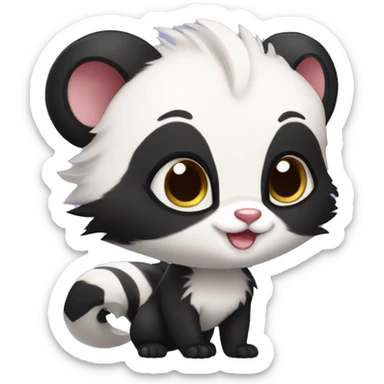 Cute skunk-panda-ferret-cat-hybrid full body sticker