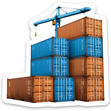 Sea Port area, containers sticker