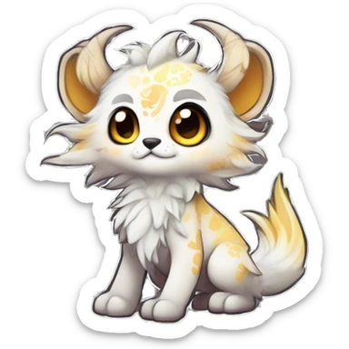 Cool cute Kawaii edgy fantasy shiny chibi animal creature fursona Fionbri vernid by griffsnuff & LiLaiRa & Falvie full bodyal sticker