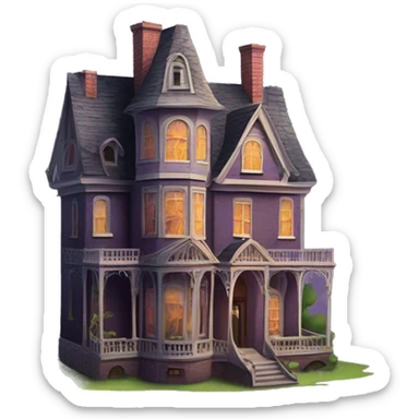 Beautiful Paperscape Addams sprawling 12 story tall haunted dream mansion  sticker