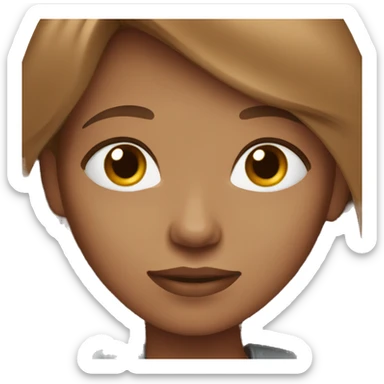 dark red hair girl, light brown skinned, dark brown hair sticker