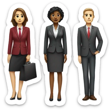 A leadership team of 5 people with different genders and cultures in semi-formal business clothing sticker