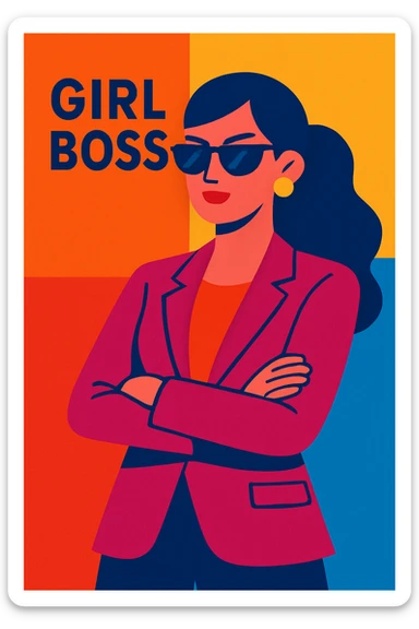 girl boss, confident, stylish, empowering, modern, vibrant colors sticker