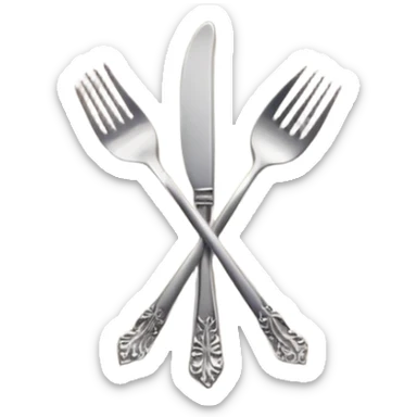 A luxurious plate with pink accents and elegant details, fork and knife side sticker