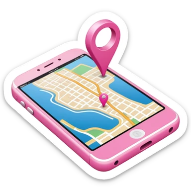 mix pink of a big gps map of the lines sticker