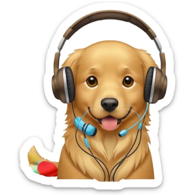 A Golden Retriever with Overheads sticker