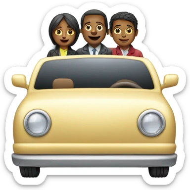 Three seater car. 2 men 1 woman  sticker