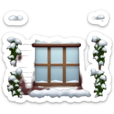 snowy burgundy window  sticker