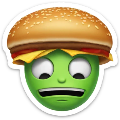 A alien  wit  burger  hat sticker