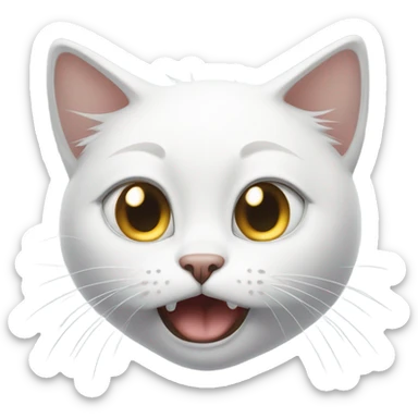 white cat crying like in anim sticker