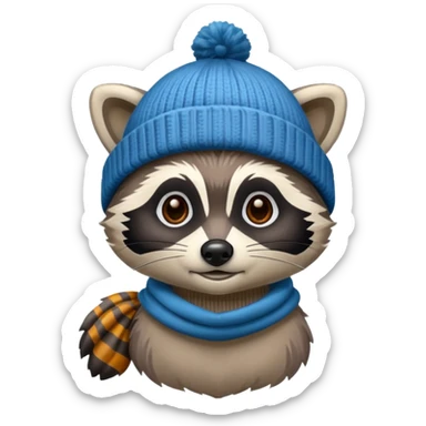 racoon with beanie sticker