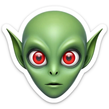 Un alien avec de gros yeux rouge sticker