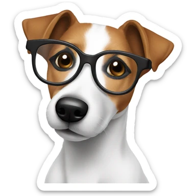 jack russel with glasses sticker