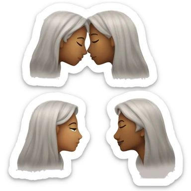 Two people kiss sticker
