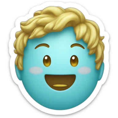 A aqua blue smiley sticker