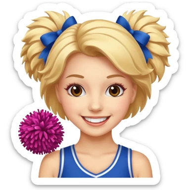 cheerleader with pom pom sticker