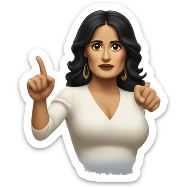 Salma hayek pointing finger forward sticker