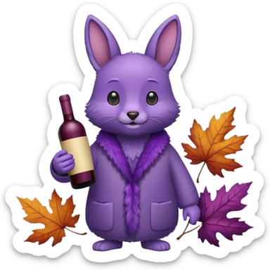 labubu fall in wild wine sticker