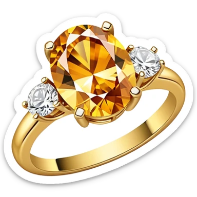 a luxurious gold diamond ring, plain band and large oval diamond stone sticker