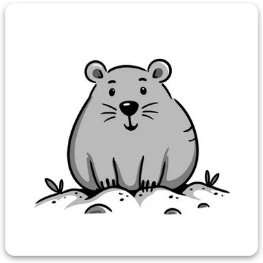 a hand drawn doodle of a mole sticker