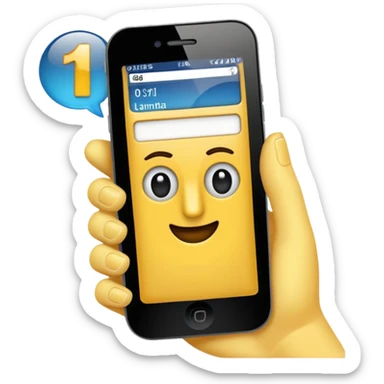 celular con llamada que diga "cliente 1" sticker